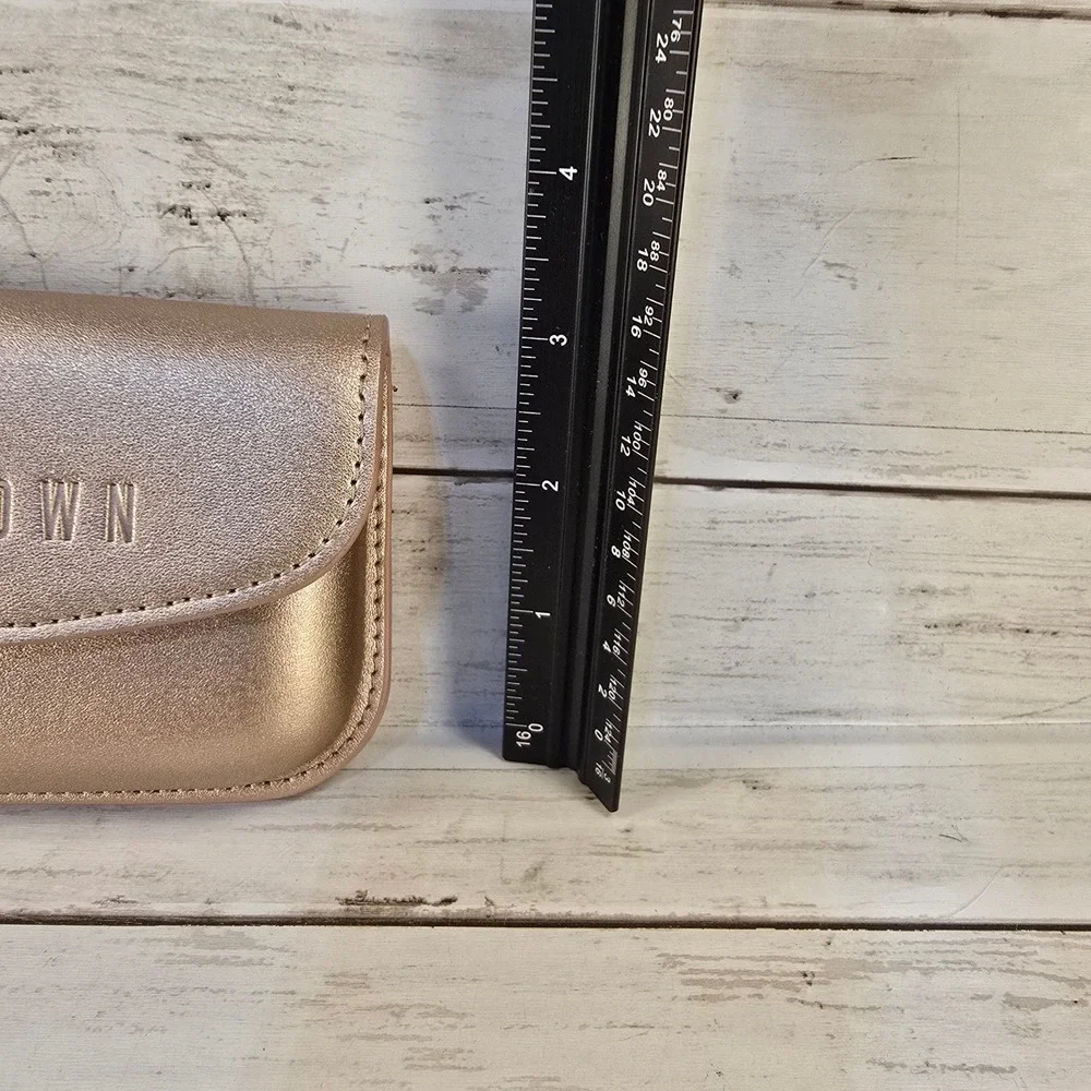Bobbi Brown Metallic Rose Gold Makeup Pouch Magnetic Snap Travel Case